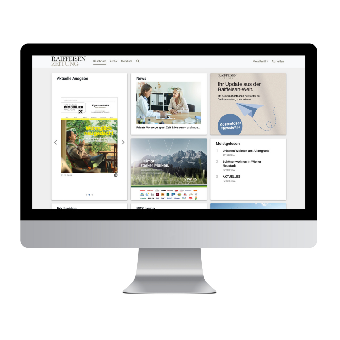 Standbildschirm mit Magazinen am Screen